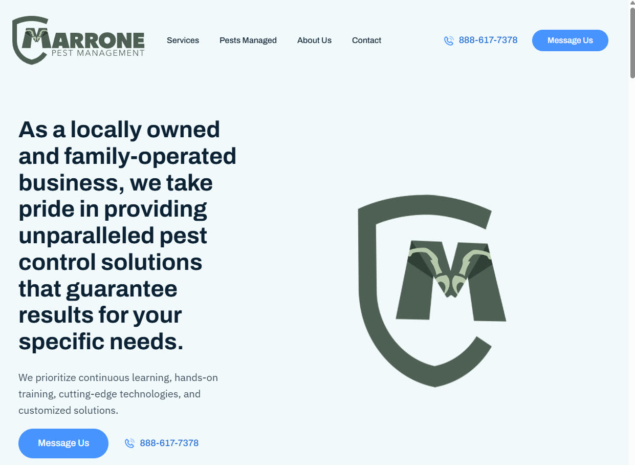 Marrone Pest Management website screenshot